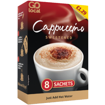 Go Local Cappuccino Sweetened Sachets 8pk PM £1.29 