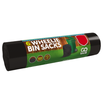 Go Local 6 Wheelie Bin Sacks 300L PM £1.49 