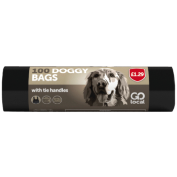 Go Local Doggy Bags with Tie Handles 100pk PM £1.29 