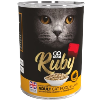 Go Local Ruby Adult Cat Food Chicken Chunks in Jelly 400g PM 89p 