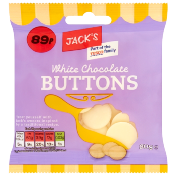 Jack's White Chocolate Buttons 80g