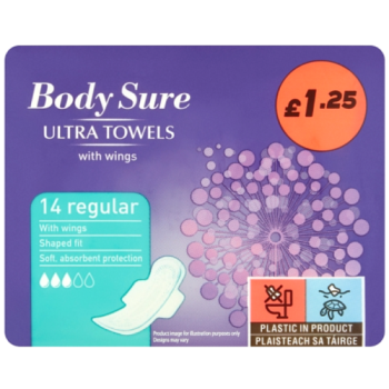 Body Sure 14 Regular Ultra Towels with Wings