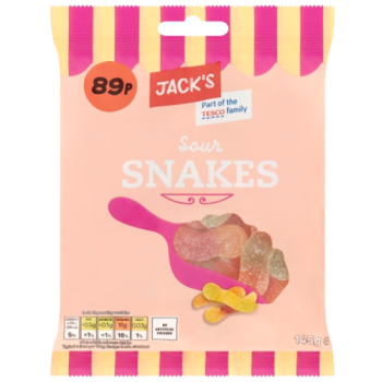 Jack's Sour Snakes 145g