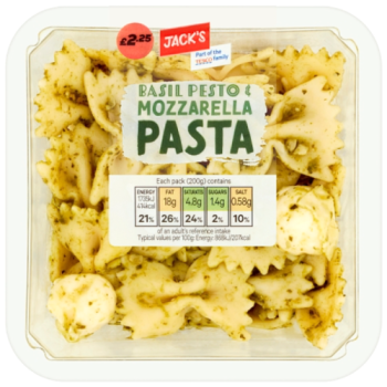 Jack's Basil Pesto & Mozzarella Pasta 200g 