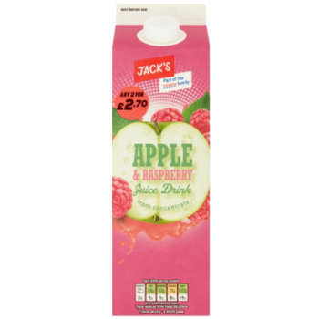 Jack's Apple & Raspberry Juice Drink from Concentrate 1 Litre 