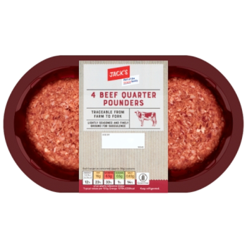 Jack's 4 Beef Quarter Pounders 454g 