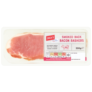 Jack's Smoked Back Bacon Rashers 300g
