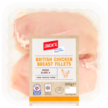 Jack's British Chicken Breast Fillets 500g
