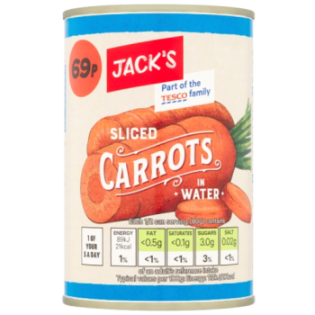 Jack's Sliced Carrots in Water 300g