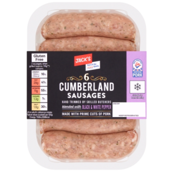 Jack's 6 Cumberland Sausages 400g