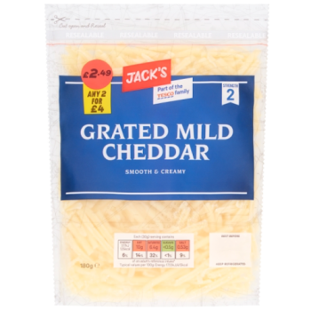 Jack's Grated Mild Cheddar 180g