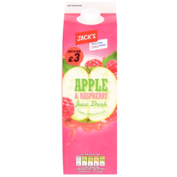 Jack's Apple & Raspberry Juice Drink from Concentrate 1 Litre
