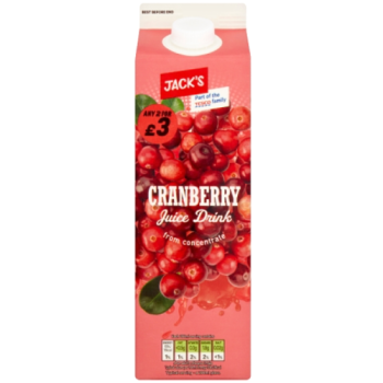 Jack's Cranberry Juice Drink from Concentrate 1 Litre