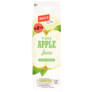 Jack's Pure Apple Juice not from Concentrate 1 Litre