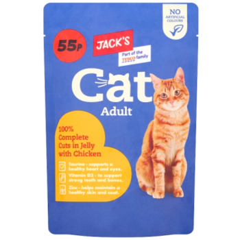 Jack's Adult Cat 100% Complete Cuts in Jelly with Chicken 100g