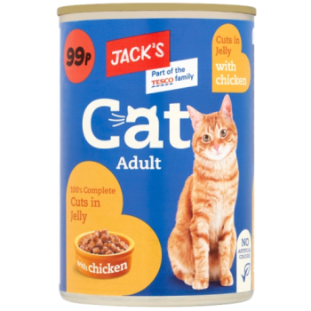 Jack's Cat Adult 100% Complete Cuts in Jelly with Chicken 415g