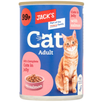 Jack's Cat Adult 100% Complete Cuts in Jelly with Salmon 415g
