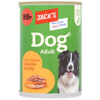 Jack's Dog Adult 100% Complete Chunks in Jelly with Chicken 415g 