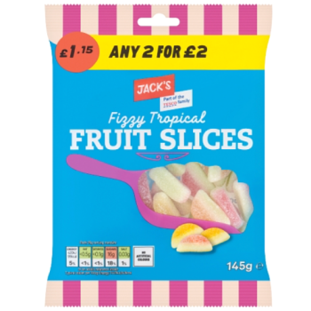Jack's Fizzy Tropical Fruit Slices 145g