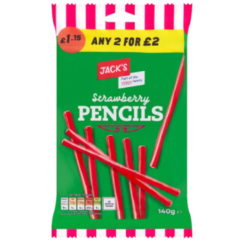 Jack's Strawberry Pencils 140g