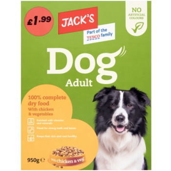 Jack's Adult Dog Food with Chicken & Veg 950g