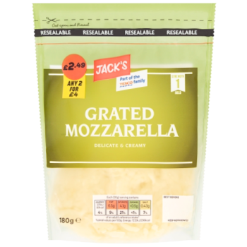 Jack's Grated Mozzarella 180g