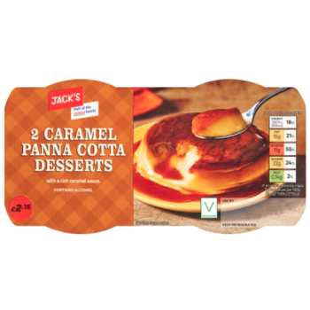 Jack's Caramel Panna Cotta Desserts 2 x 120g (240g)