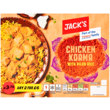 Jack's Chicken Korma with Pilau Rice 400g