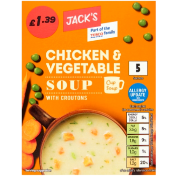 Jack's Chicken & Vegetable Soup with Croutons 5 x 22g (110g)