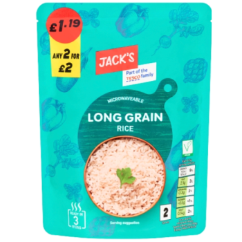 Jack's Microwaveable Long Grain Rice 250g