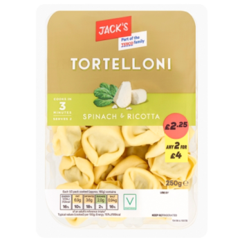 Jack's Tortelloni Spinach & Ricotta 250g