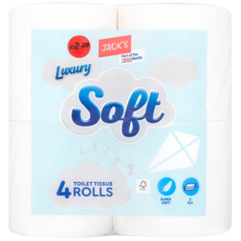 Jack's Luxury Soft Toilet Tissue 4 Rolls