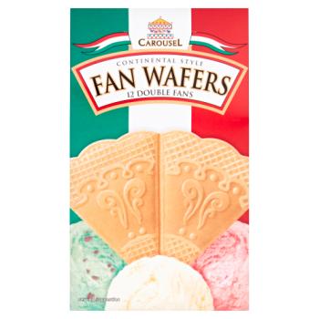 Carousel Continental Style Fan Wafer 12 Double Fans