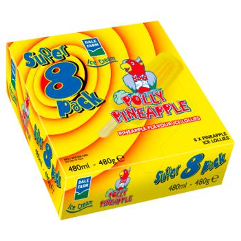 Dale Farm Polly Pineapple Ice Lollies Super 8 Pack 480ml