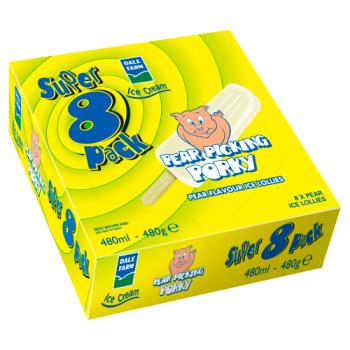 Dale Farm Pear Flavour Ice Lollies Super 8 Pack 480ml