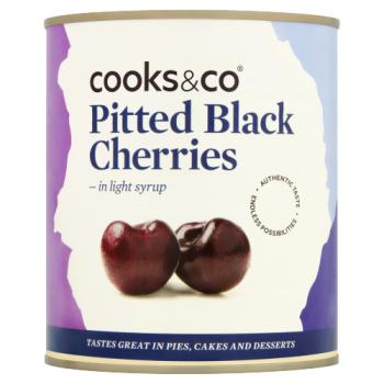 Cooks & Co Pitted Black Cherries in Light Syrup 440g
