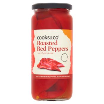 Cooks & Co Roasted Red Peppers in Red Wine Vinegar 360g