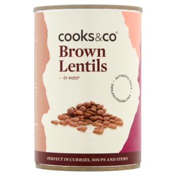 Cooks & Co Brown Lentils in Water 400g