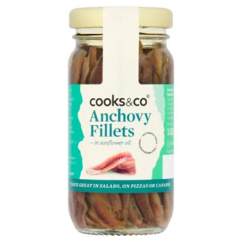 Cooks & Co Anchovy Fillets in Sunflower Oil 100g