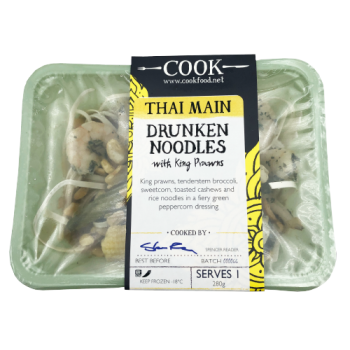 Cook Drunken Noodles with Prawns Serves 1 280g 