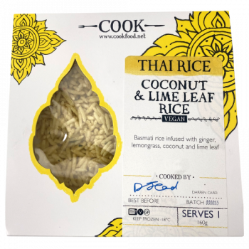 Cook Thai Rice Coconut & Lime Leaf Rice Vegan Serves 1 160g 