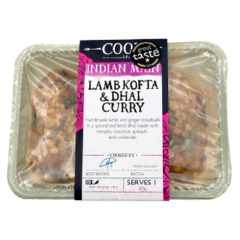 Cook Lamb Kofta & Dhal Curry Serves 1 300g