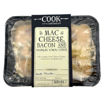 Cook Mac Cheese, Bacon & Garlic Croutons Serves 1 350g