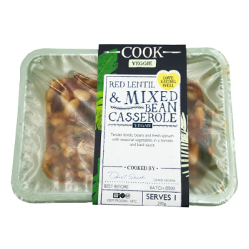 Cook Red Lentil & Mixed Bean Casserole Serves 1 290g 