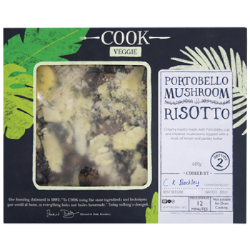 Cook Portbello Mushroom Risotto Veggie Serves 2 680g 