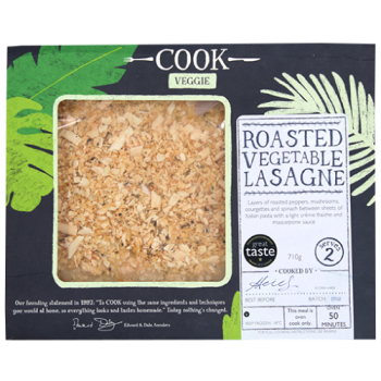 Cook Roasted Vegetable Lasagne Veggie Serves 2 710g 