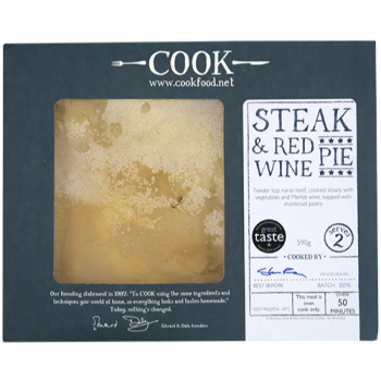 Cook Steak & Red Wine Pie Serves 2 590g 