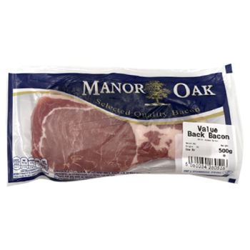 Manor Oak Value Back Bacon 500g 