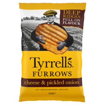Tyrrells Furrows Cheese & Pickled Onion 150g