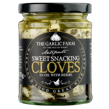 The Garlic Farm Sweet Snacking Cloves in Oil with Herbs 270g 